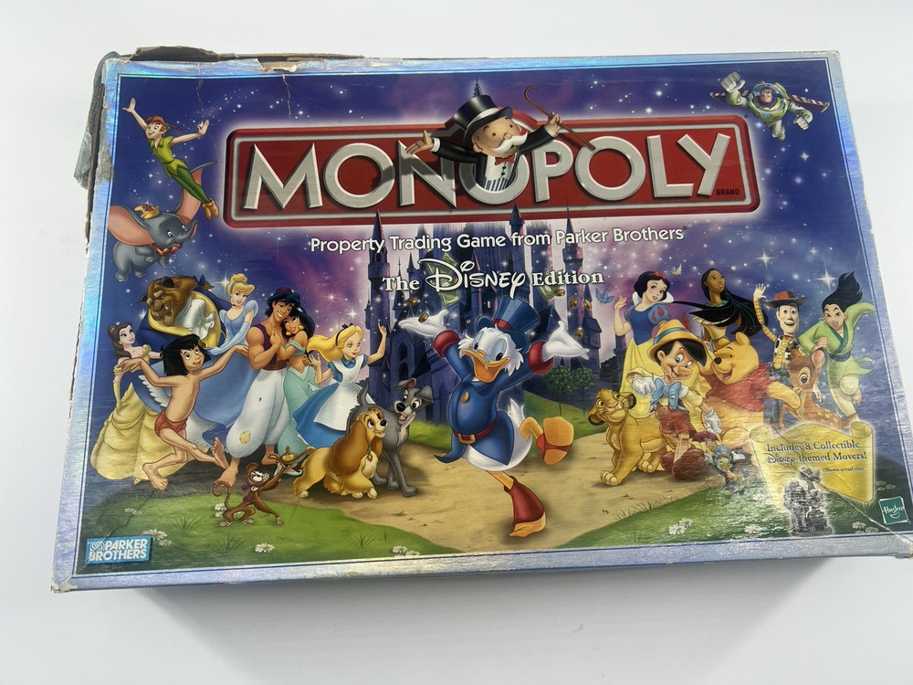 Hasbro MONOPOLY Classic Disney Edition Board Game 2001 Family Game Night